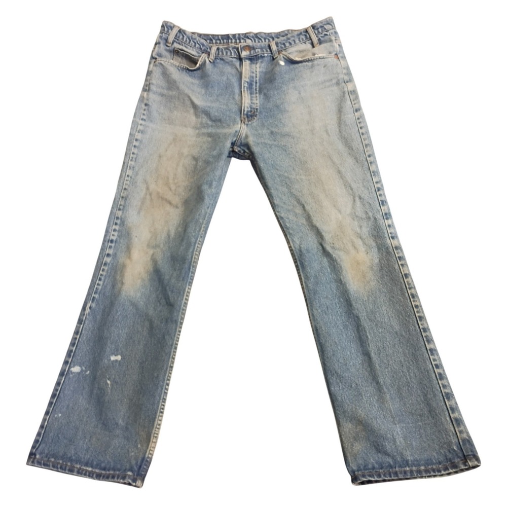 Levi's 517 Bootcut Jeans Mens 34x29 Light Wash Orange Tab Vintage Distressed